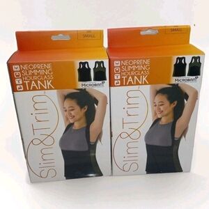 Set Of 2 Neoprene Slimming Body Shaping Hourglass Tank Top Slim